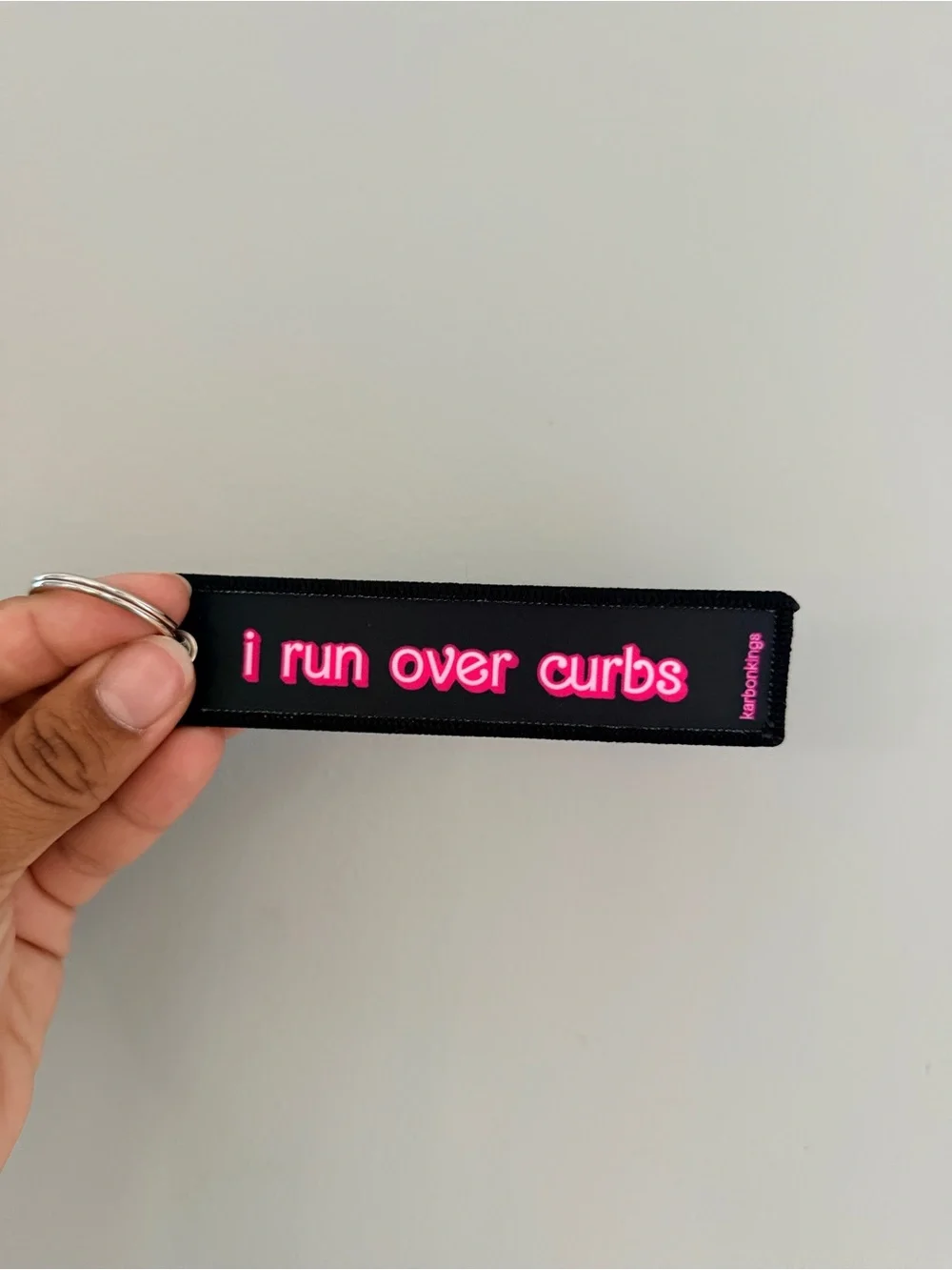 Barbie Keychain 'i run over curbs'